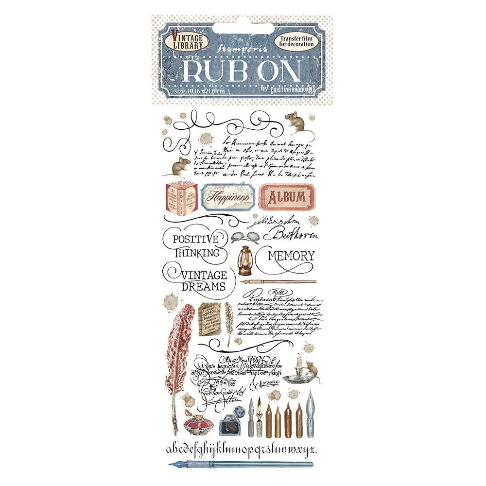 Stamperia Vintage Library Writings Rub On